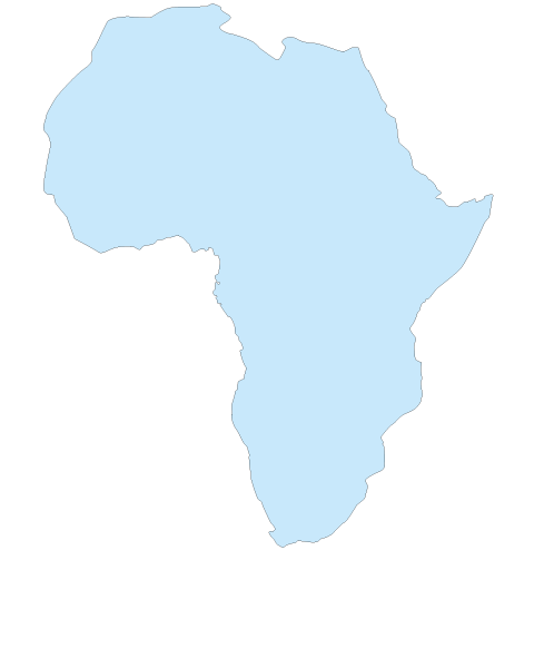 Carte du continent africain et de ses cafés