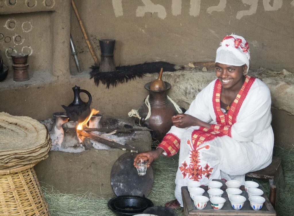 Cérémonie du café en éthiopie