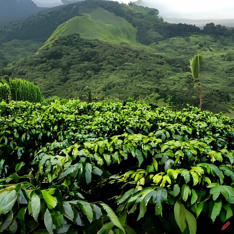 Illustration d'une plantation de café en Colombie